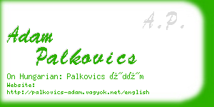 adam palkovics business card